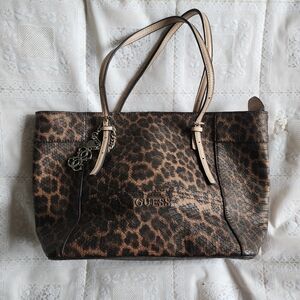 SOLD Vintage Pre-owned Guess Natural Leopard Print Delaney Bag